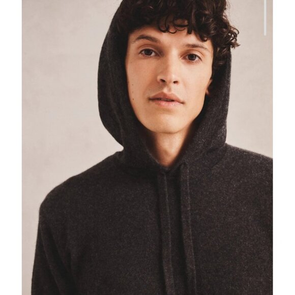 Naadam Sweater M Recycled Cashmere Hoodie Dark Gray Casual - Picture 5 of 15